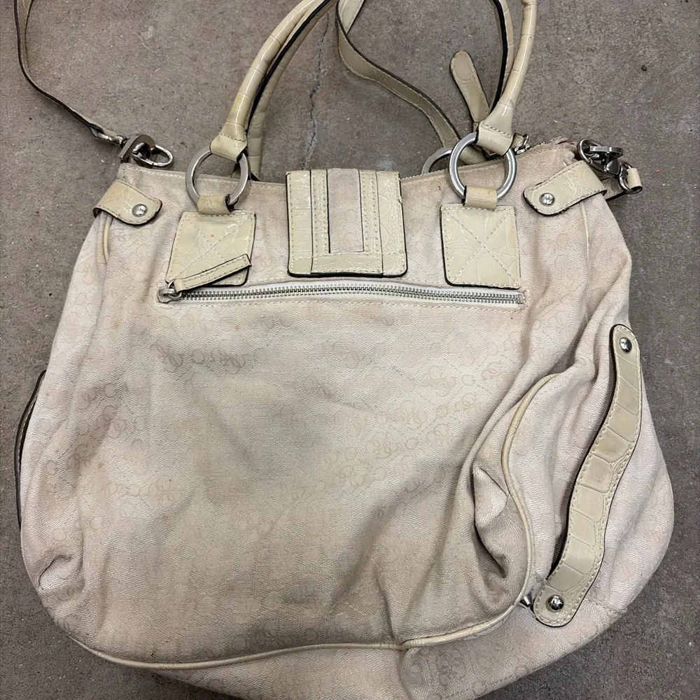 Vintage Y2K guess monogram Cream Shoulder Bag - Picture 5 of 9